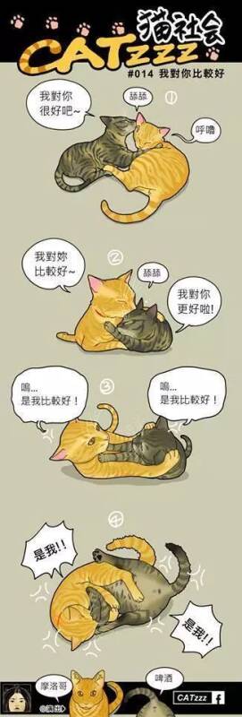 台湾网友用漫画记录了家里两只猫咪的日常，可爱到想哭...