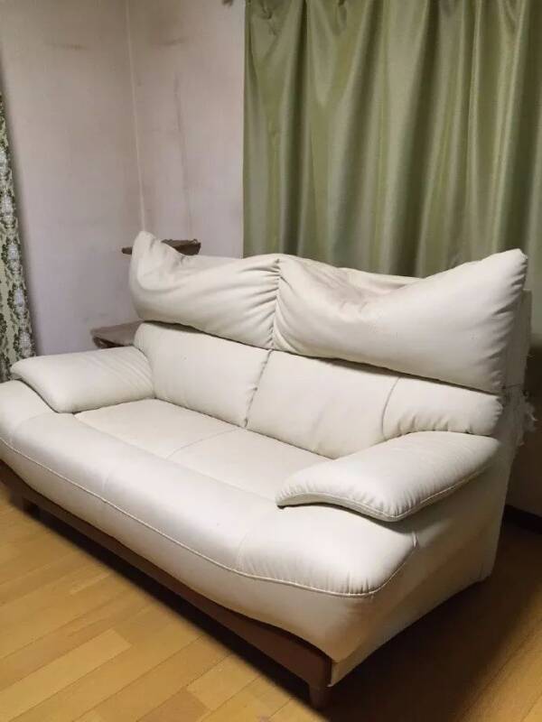 新买的沙发就变形了，原因是家里有两个很沉的主子…