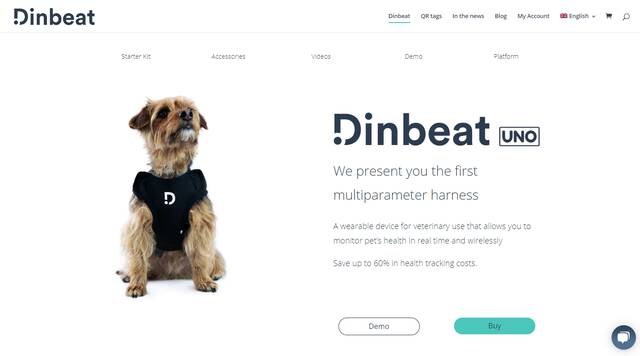 Dinbeat为宠物提供医疗可穿戴设备，实时无线监控宠物的健康状况！